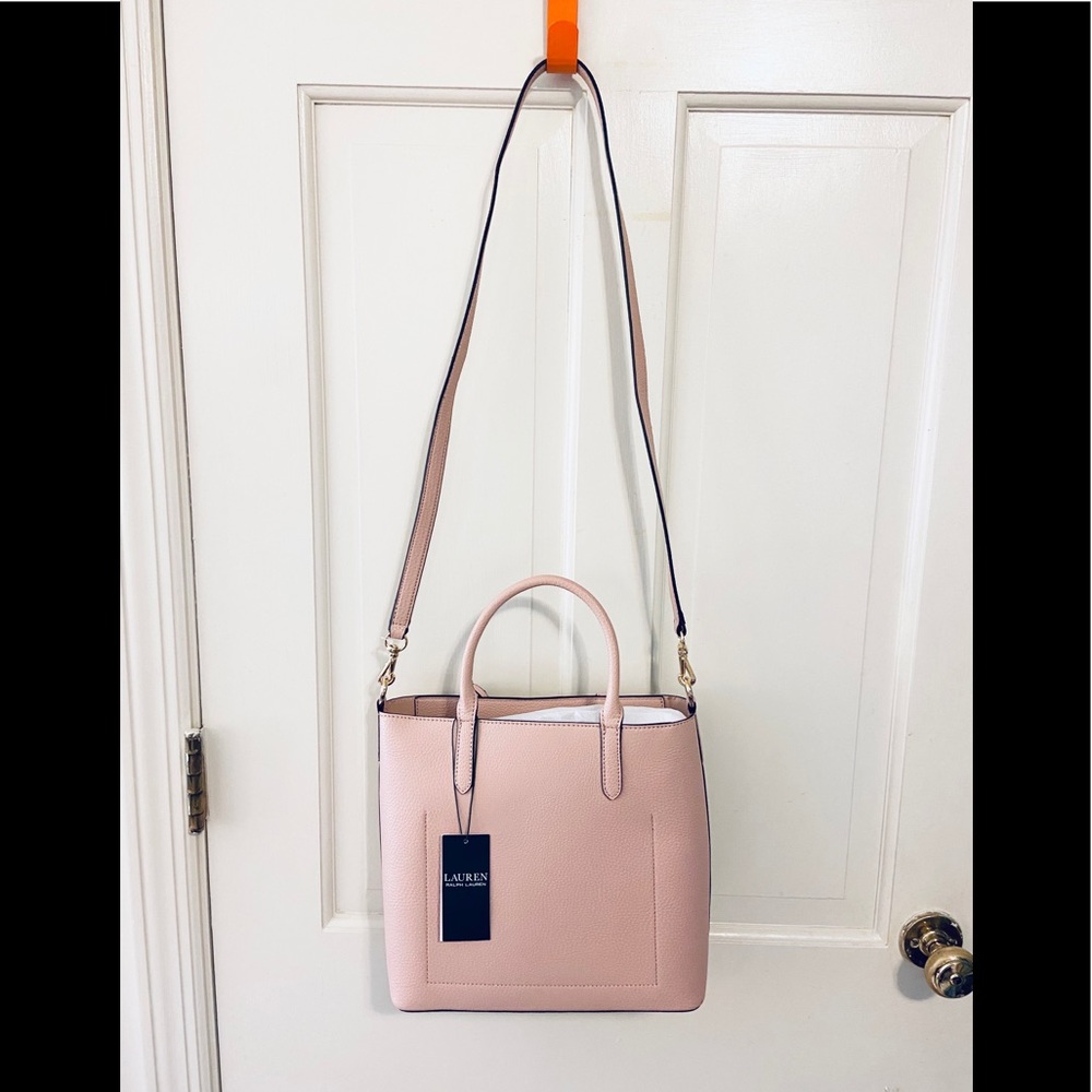 NWT Ralph Lauren Mellow Pink Satchel Handbag Tote - Picture 4 of 14